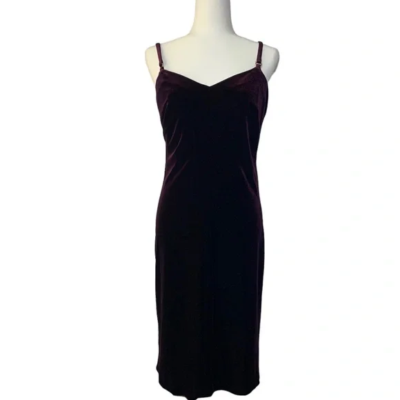 Calvin Klein | Dresses | Calvin Klein Burgundy Velvet Formal Midi Dress  Sleeveless Sweetheart Neck Sz 8 | Poshmark
